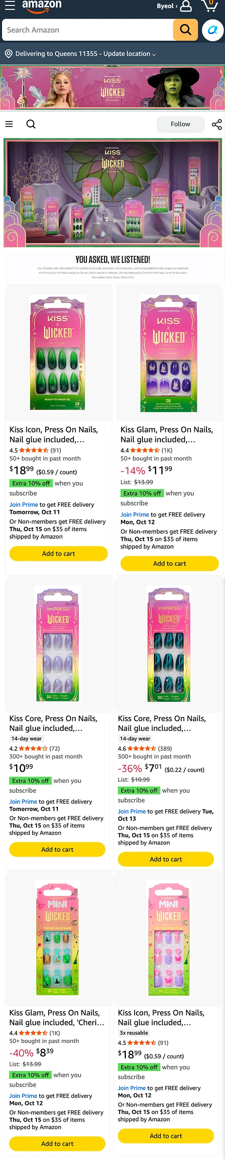 Amazon storefront · Mobile